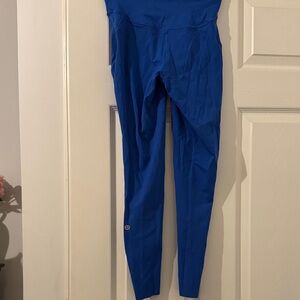 Blue lululemon fast and free leggings